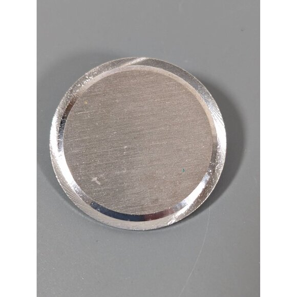 Vintage Silver Tone Brushed Round Disc Pin For Etching Unetched - Picture 1 of 7